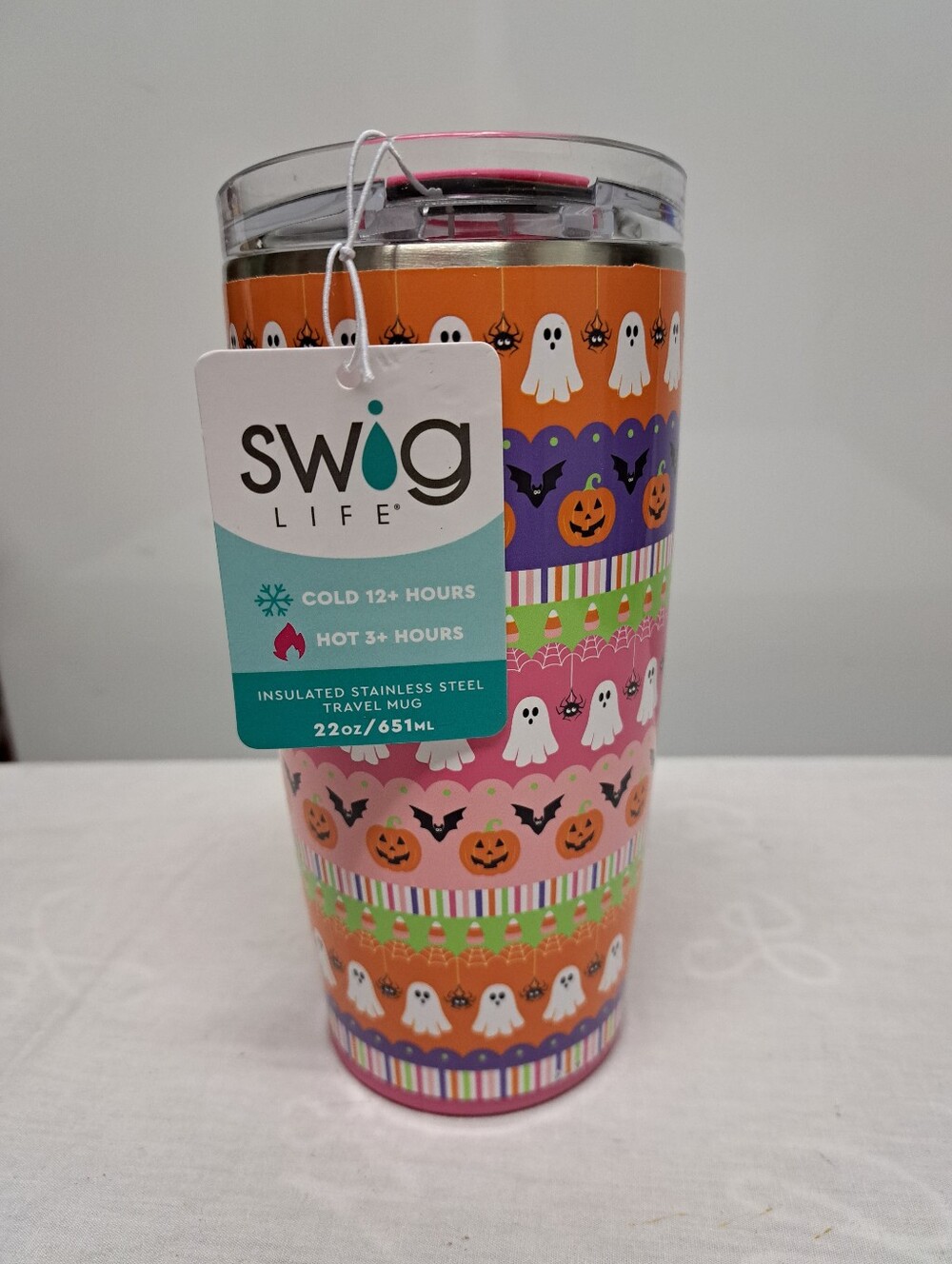 Swig Life Pink & Orange Halloween Travel Tumbler - 22oz